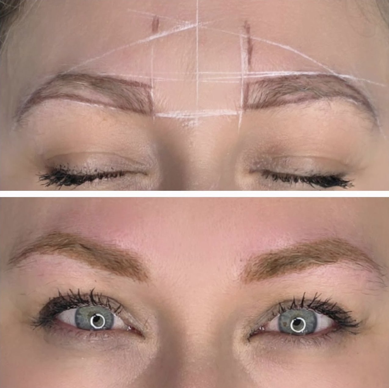 Prima e dopo pixel brows